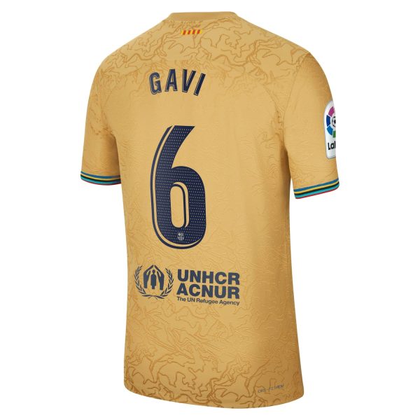 Gavi Barcelona 2022/23 Away Match Authentic Player Jersey - Gold