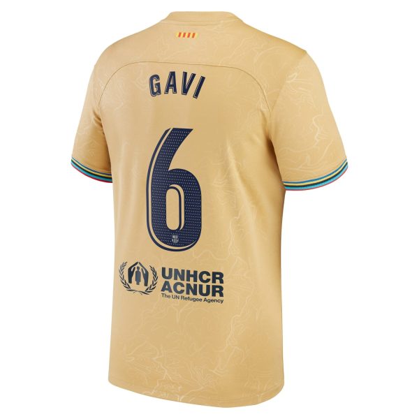 Gavi Barcelona 2022/23 Away Breathe Player Jersey - Gold