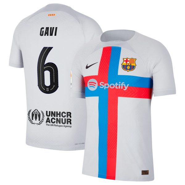 Gavi Barcelona 2022/23 Third Match Authentic Player Jersey - Gray