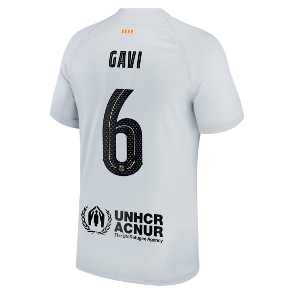 Gavi Barcelona 2022/23 Third Breathe Player Jersey - Gray
