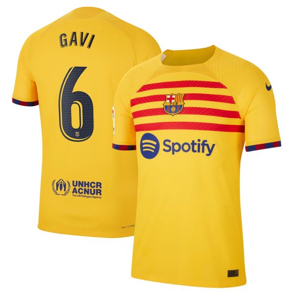 Gavi Barcelona 2022/23 Fourth Match Authentic Player Jersey - Yellow