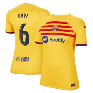 Gavi Barcelona Women's 2022/23 Fourth Breathe Player Jersey - Yellow
