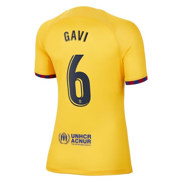 Gavi Barcelona Women's 2022/23 Fourth Breathe Player Jersey - Yellow