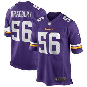 Men's Minnesota Vikings Garret Bradbury Nike Purple Game Player Jersey