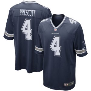Men's Dallas Cowboys Dak Prescott Nike Navy Game Team Jersey