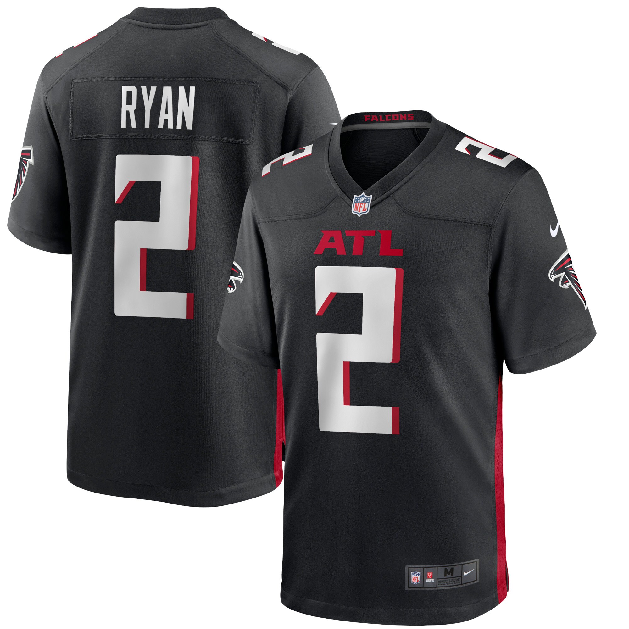 Men's Atlanta Falcons Matt Ryan Nike Black Game Jersey