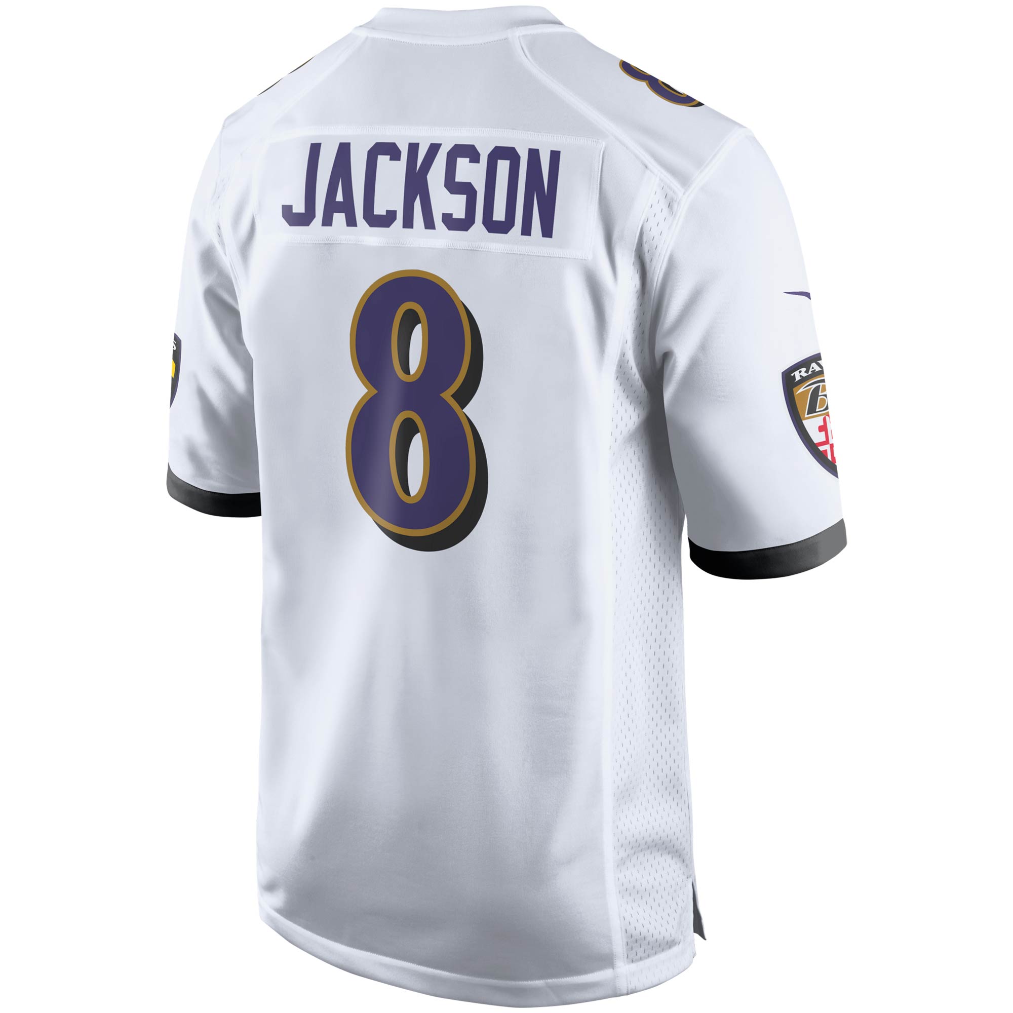 Men's Baltimore Ravens Lamar Jackson Nike White Player Game Jersey