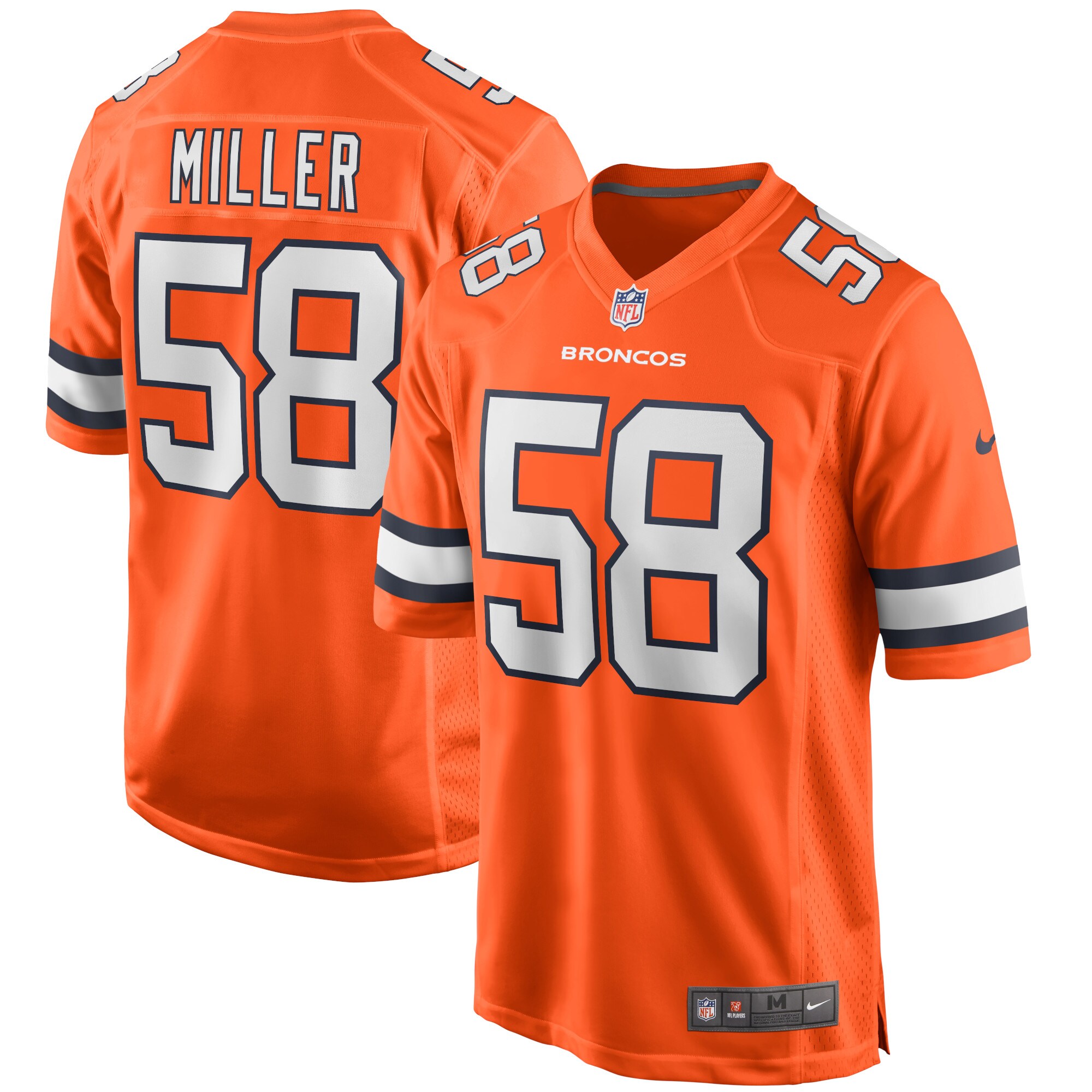 Men's Denver Broncos Von Miller Nike Orange Alternate Game Jersey