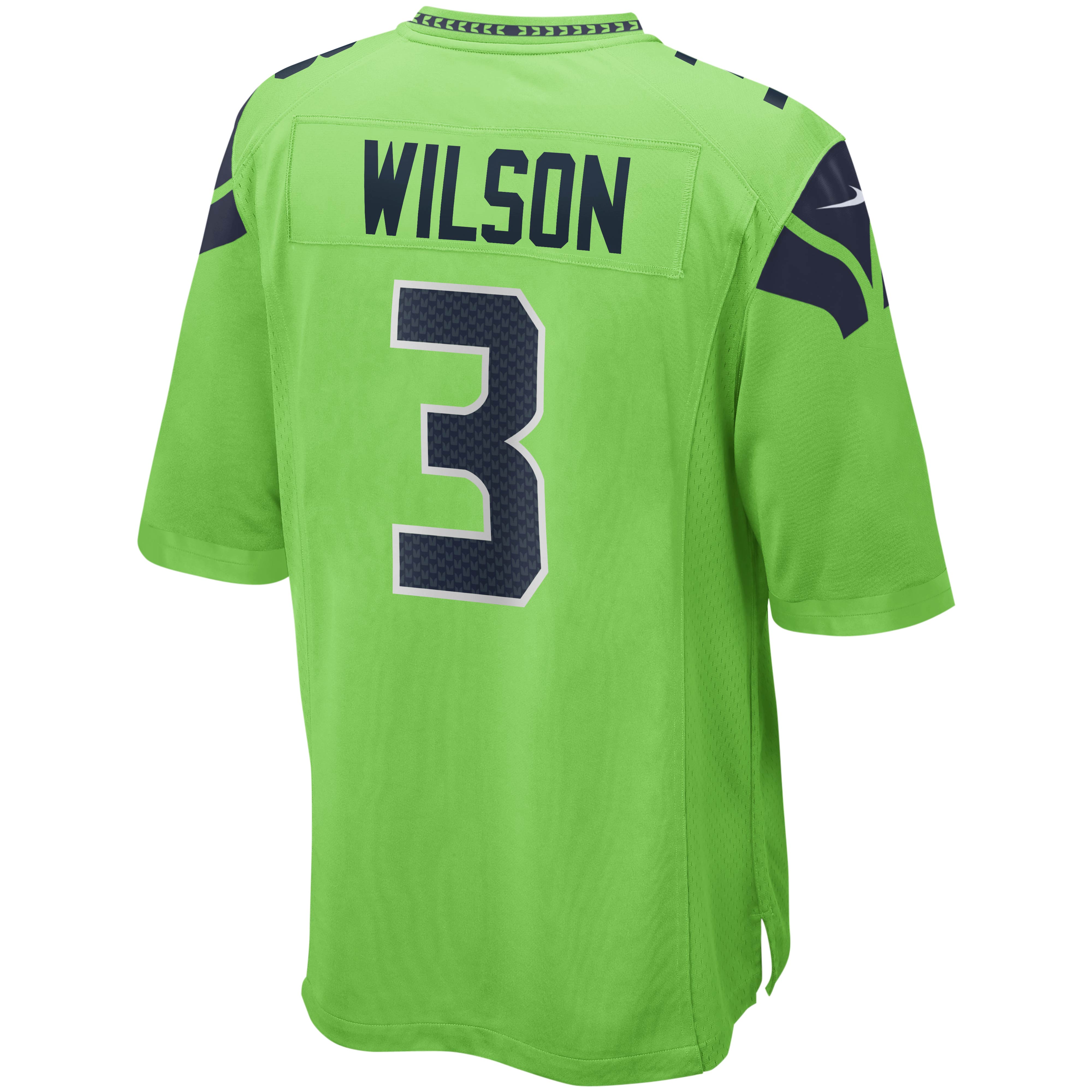 Men's Seattle Seahawks Russell Wilson Nike Neon Green Alternate Game Jersey