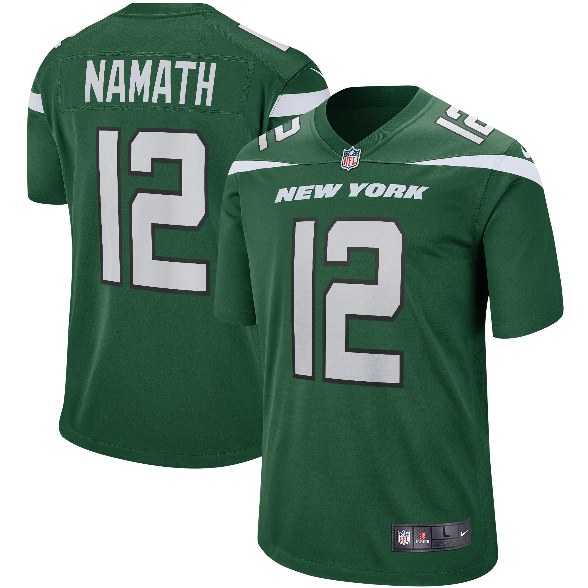 Men's New York Jets Joe Namath Nike Gotham Green Game Retired Player Jersey