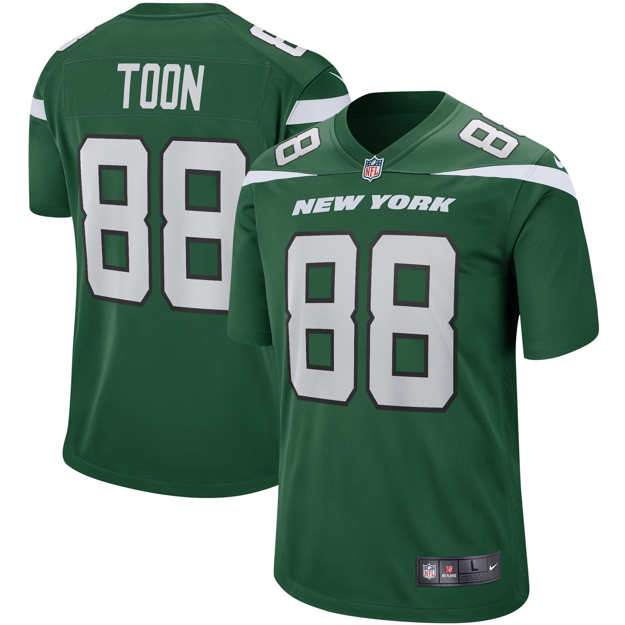 Men's New York Jets Al Toon Nike Gotham Green Game Retired Player Jersey