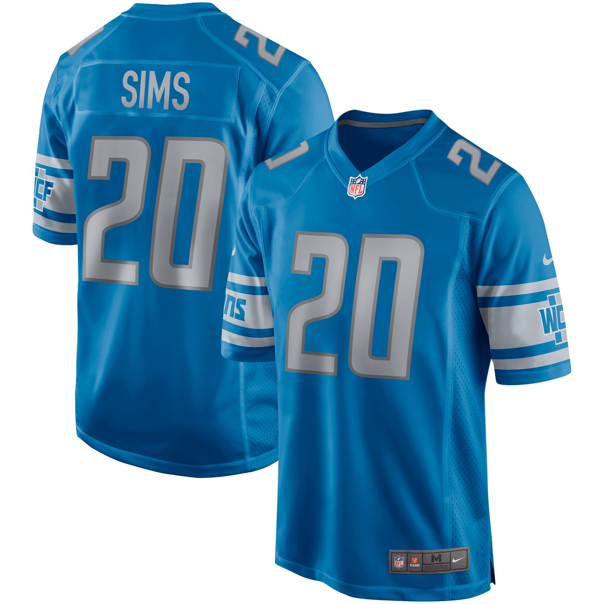 Men's Detroit Lions Billy Sims Nike Blue Game Retired Player Jersey