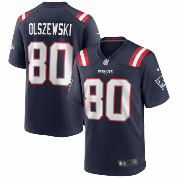 Men's New England Patriots Gunner Olszewski Nike Navy Game Jersey