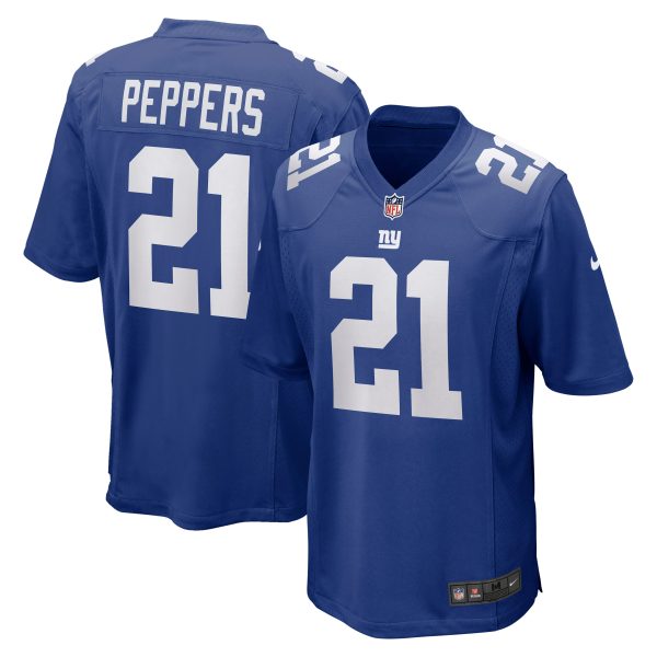 Men's New York Giants Jabrill Peppers Nike Royal Game Jersey