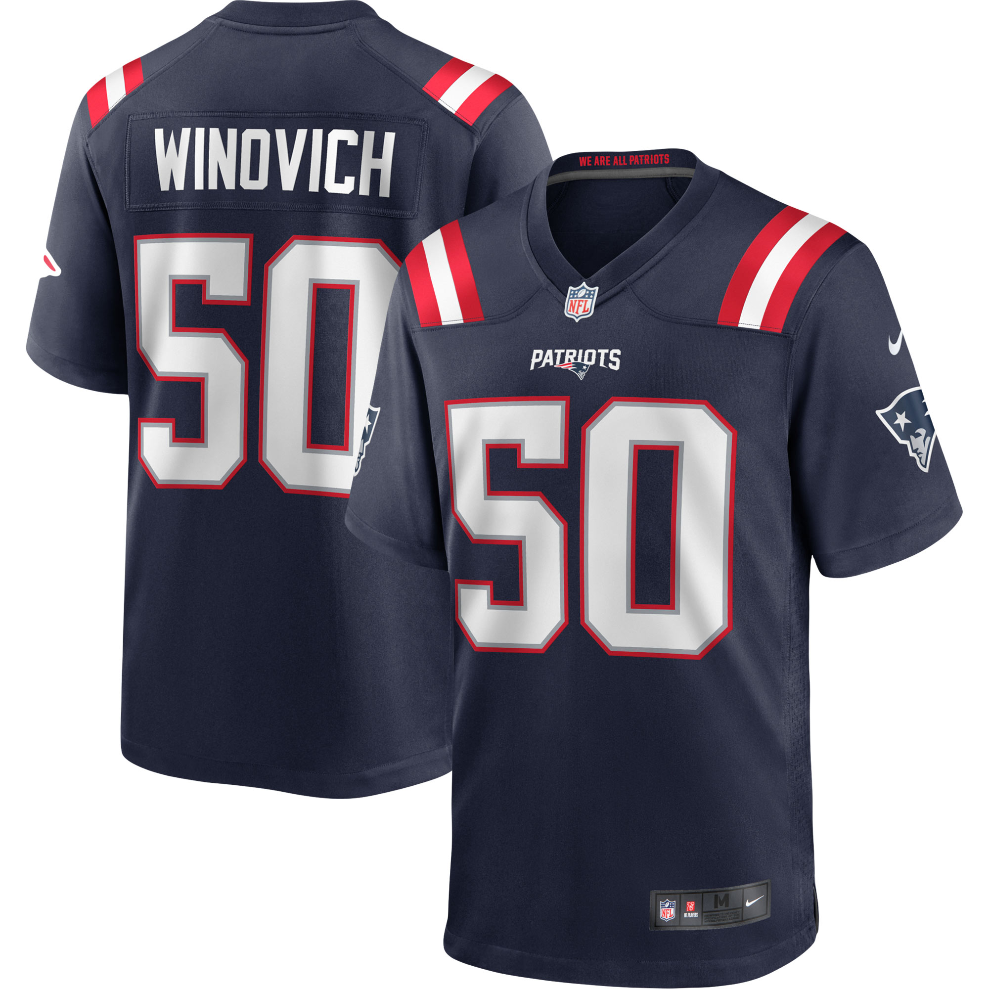 Men's New England Patriots Chase Winovich Nike Navy Game Player Jersey