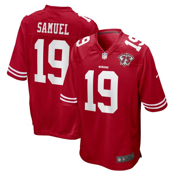 Men's San Francisco 49ers Deebo Samuel Nike Scarlet 75th Anniversary Game Jersey