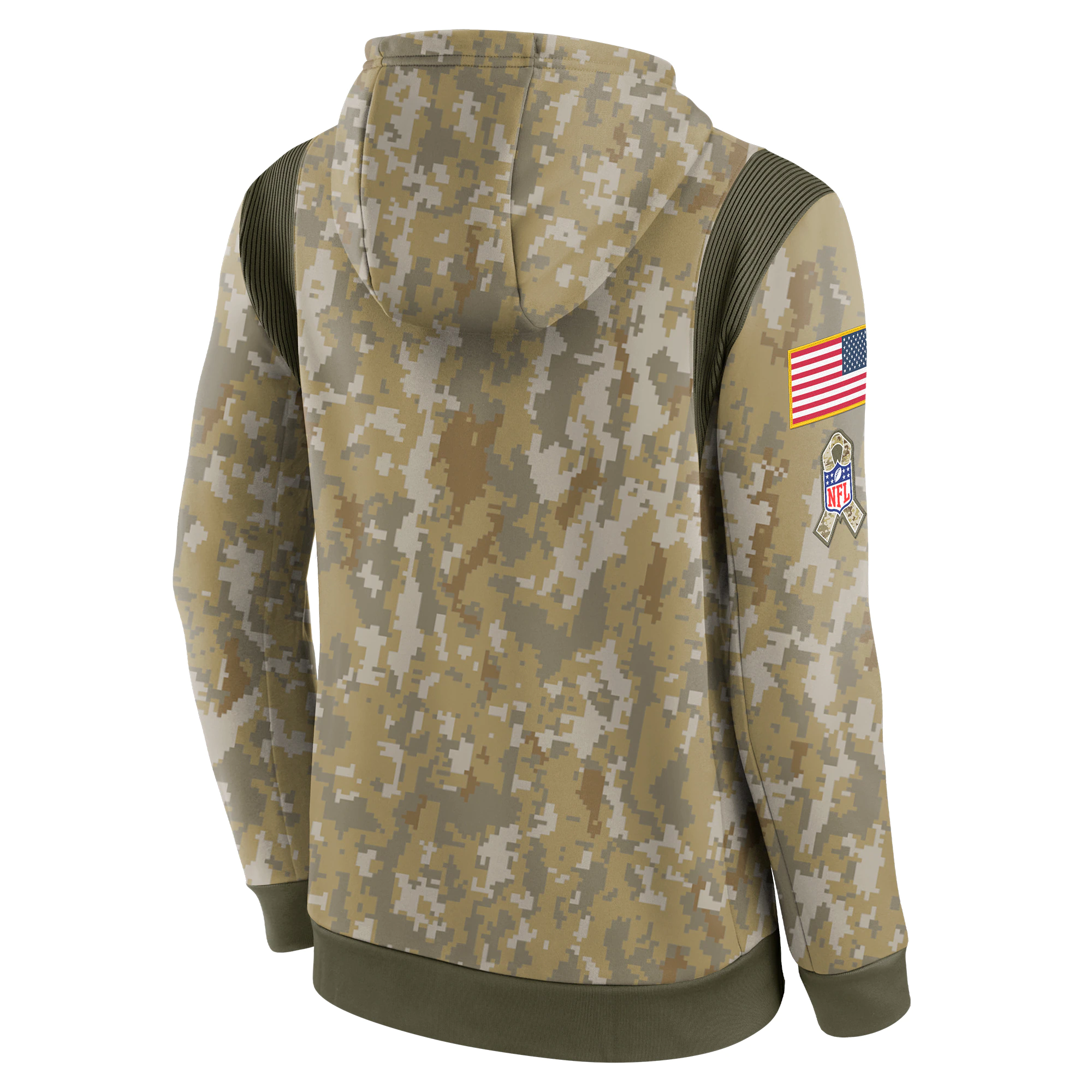 Men's Tampa Bay Buccaneers Nike Camo 2021 Salute To Service Therma Performance Pullover Hoodie
