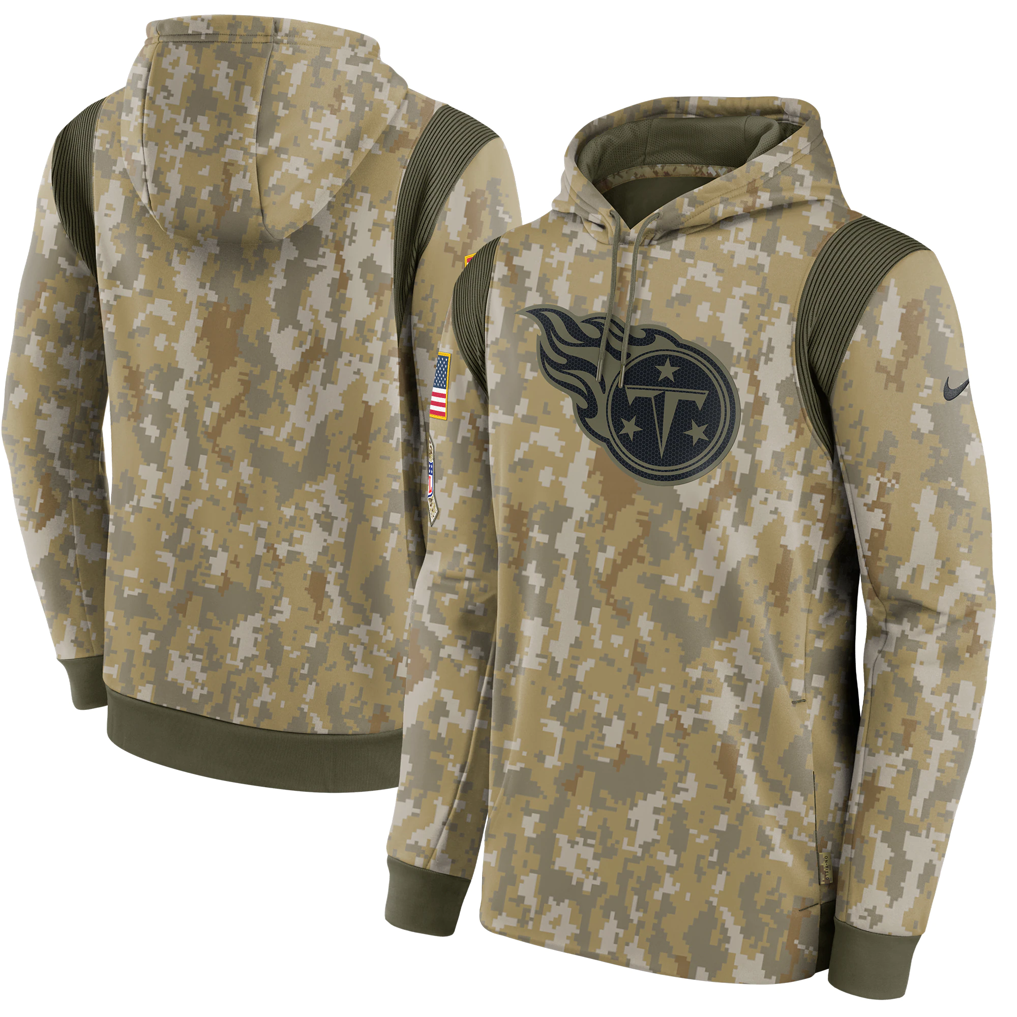 Men's Tennessee Titans Nike Camo 2021 Salute To Service Performance Pullover Hoodie