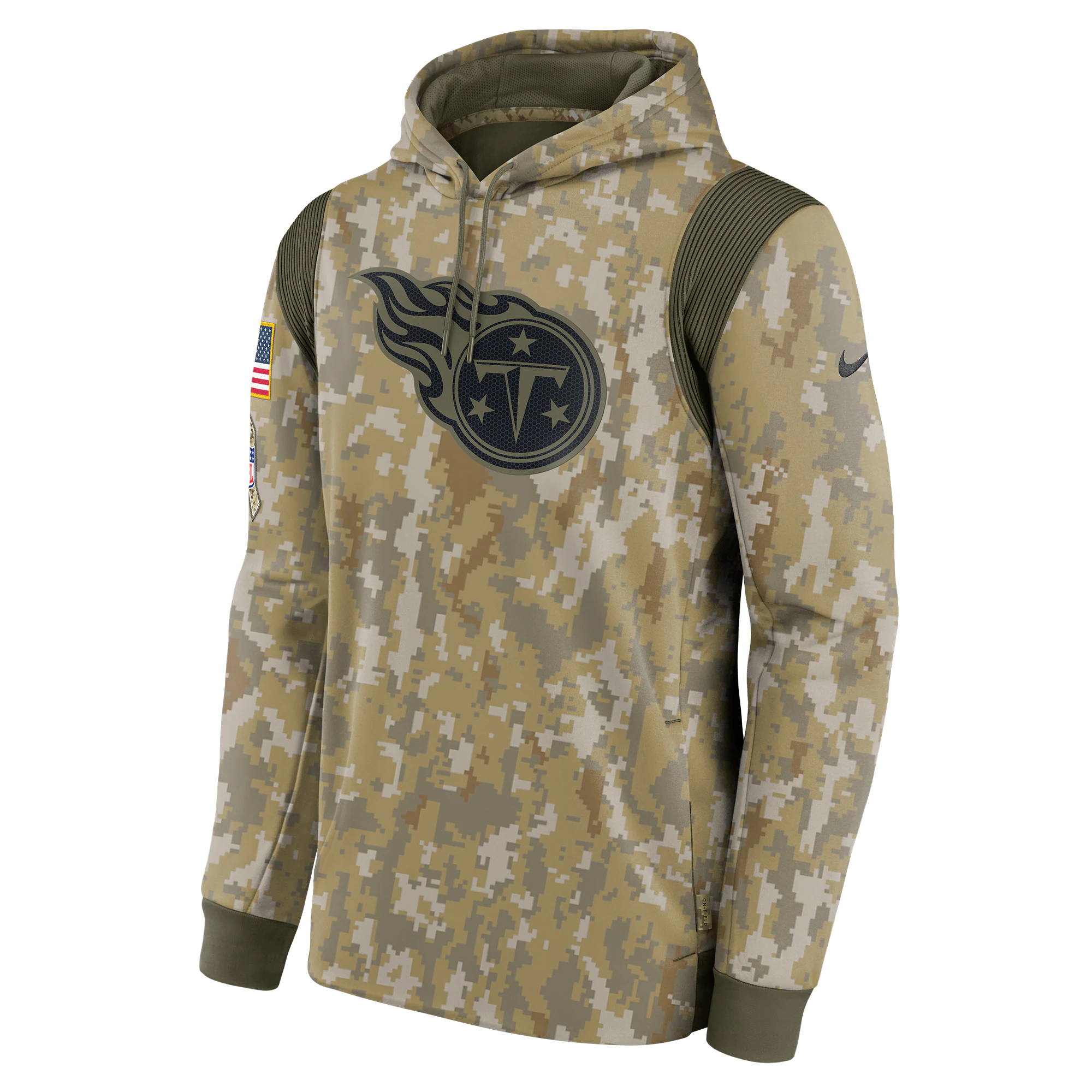 Men's Tennessee Titans Nike Camo 2021 Salute To Service Performance Pullover Hoodie
