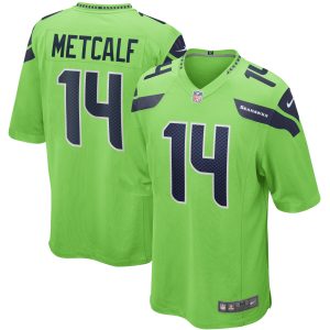 Men's Seattle Seahawks DK Metcalf Nike Neon Green Game Jersey
