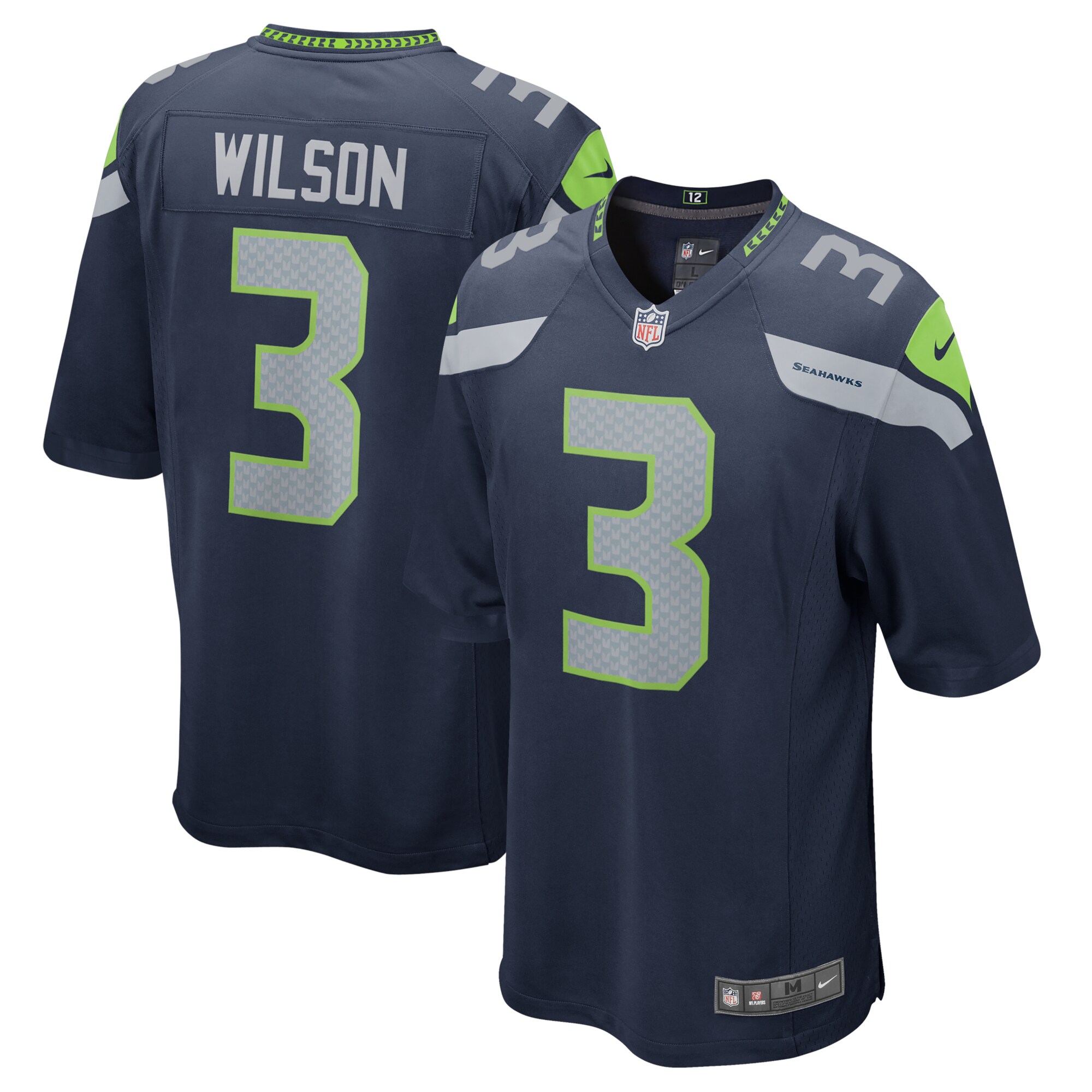Men's Seattle Seahawks Russell Wilson Nike College Navy Game Team Jersey