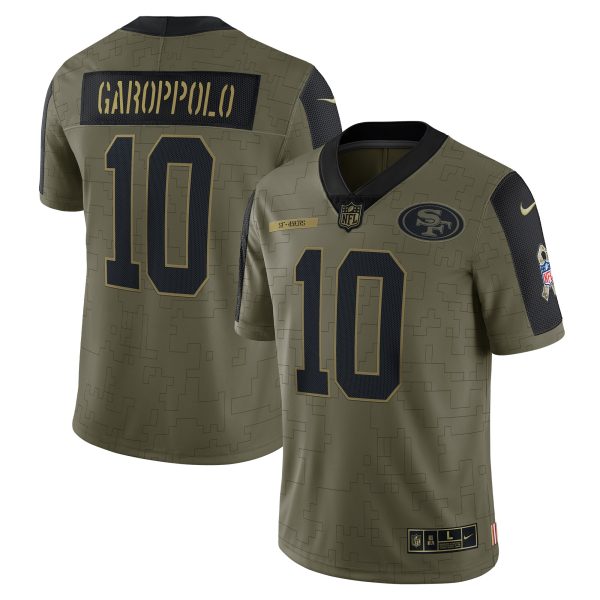 Men's San Francisco 49ers Jimmy Garoppolo Nike Olive 2021 Salute To Service Limited Player Jersey