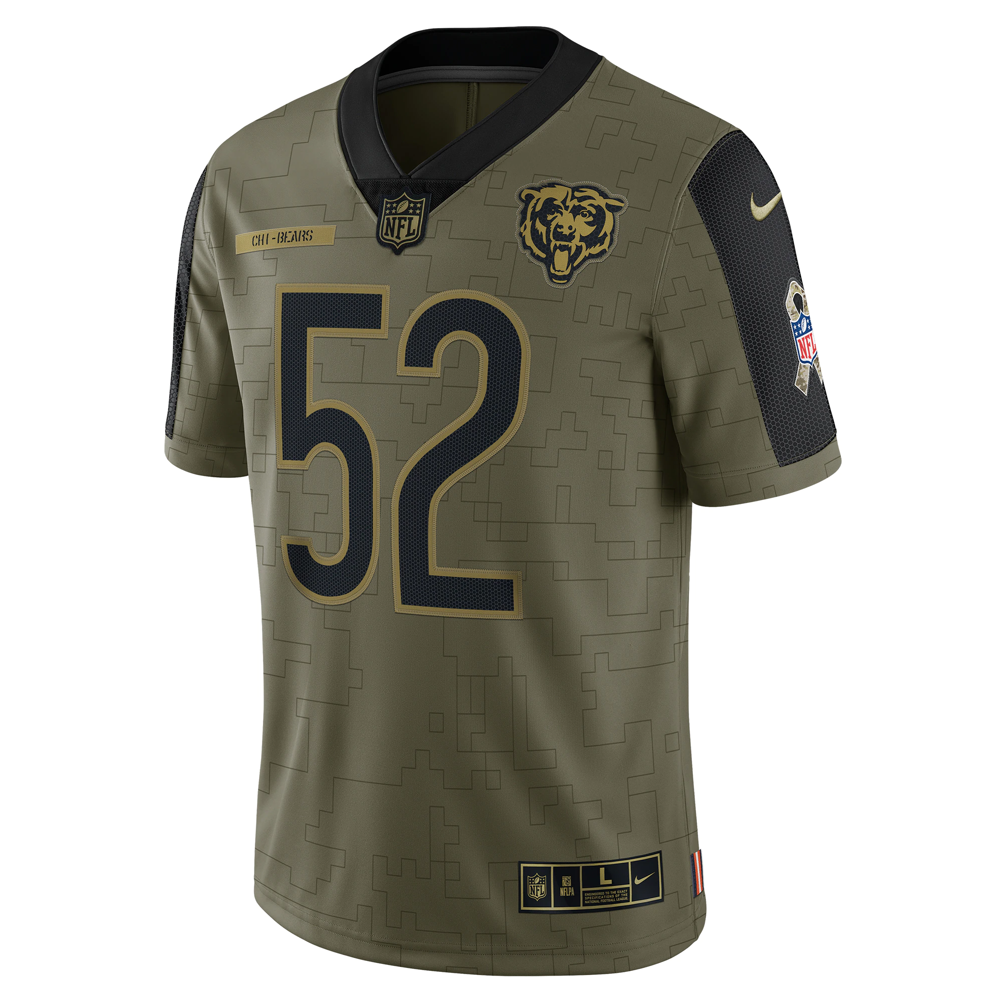 Men's Chicago Bears Khalil Mack Nike Olive 2021 Salute To Service Limited Player Jersey