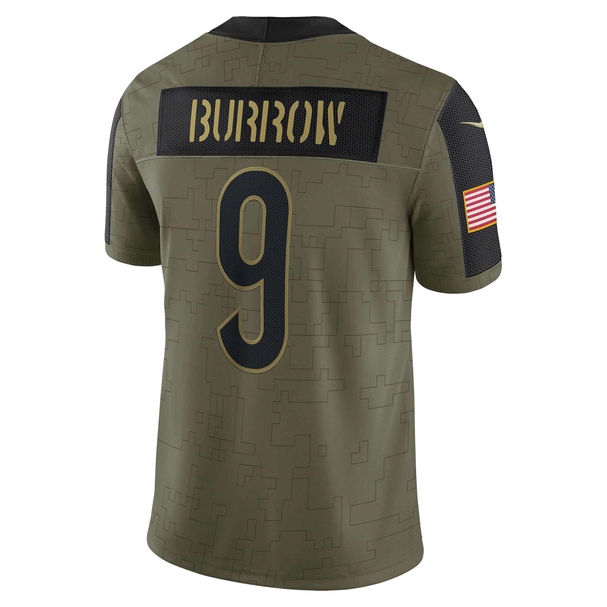 Men's Cincinnati Bengals Joe Burrow Nike Olive 2021 Salute To Service Limited Player Jersey