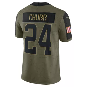 Men's Cleveland Browns Nick Chubb Nike Olive 2021 Salute To Service Limited Player Jersey