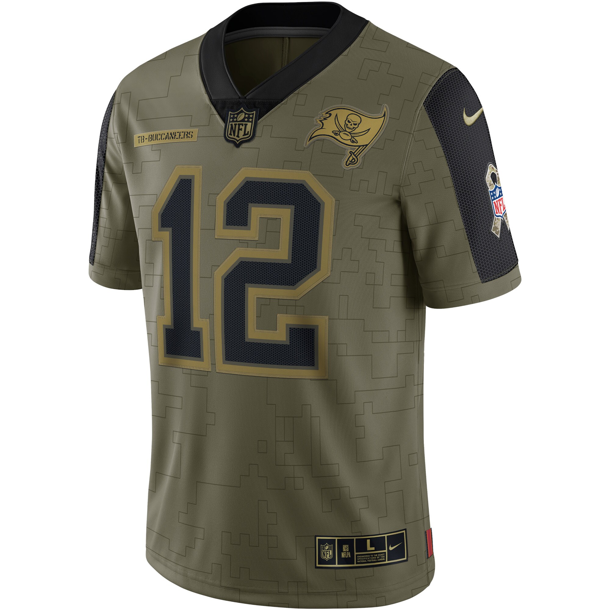 Men's Tampa Bay Buccaneers Tom Brady Nike Olive 2021 Salute To Service Limited Player Jersey