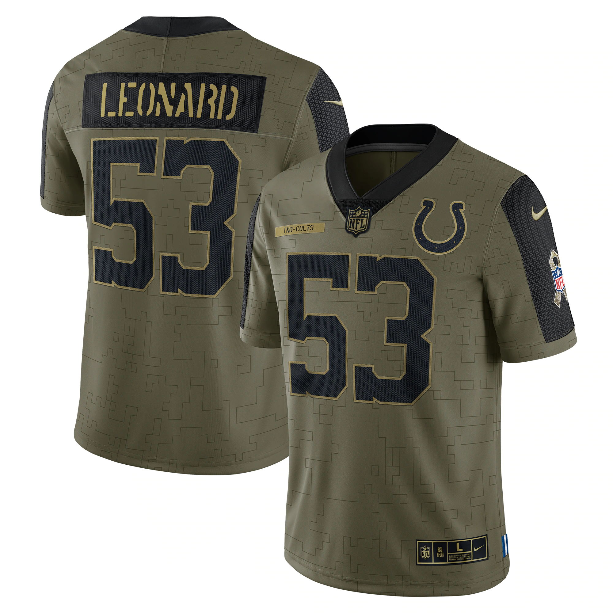 Men's Indianapolis Colts Darius Leonard Nike Olive 2021 Salute To Service Limited Player Jersey