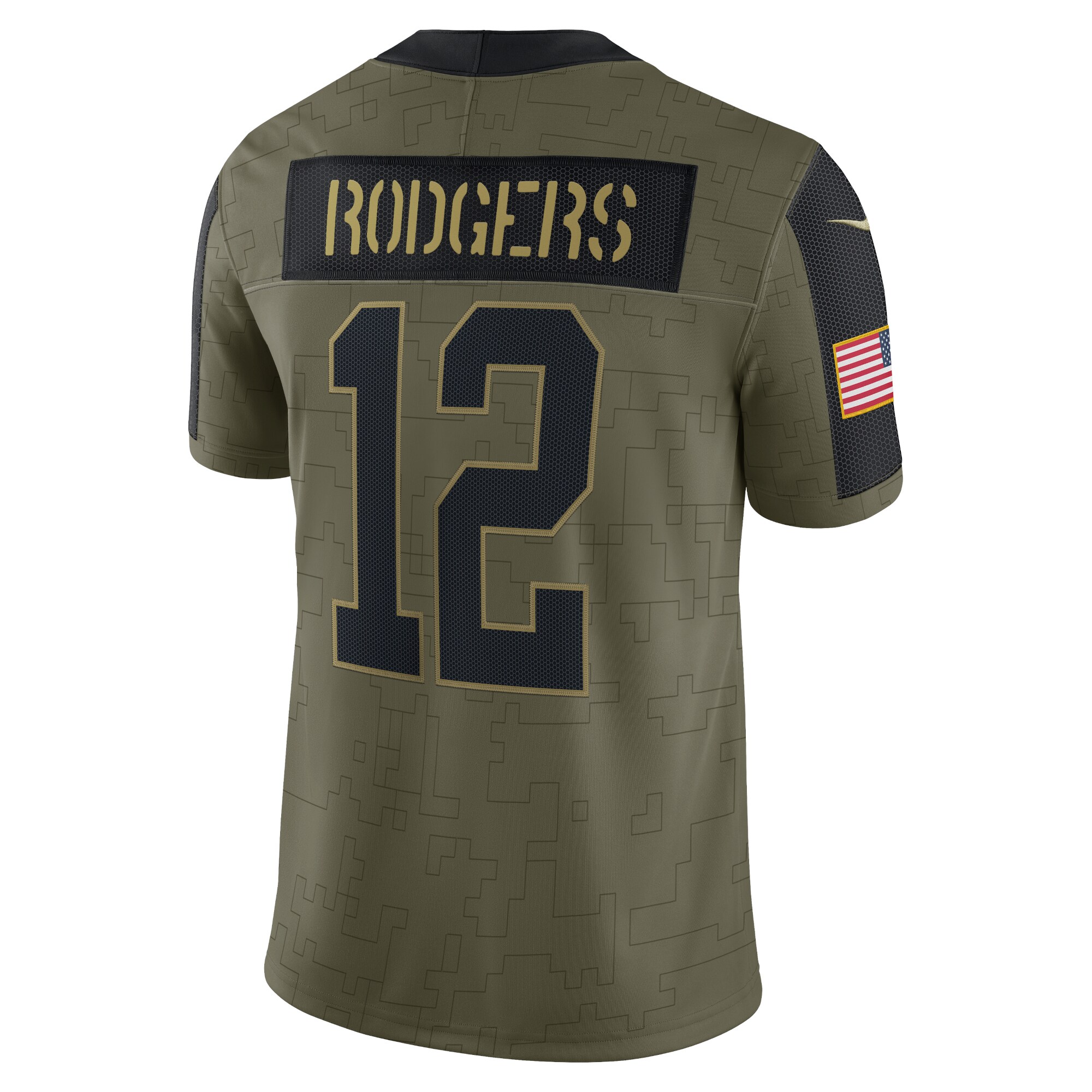 Men's Green Bay Packers Aaron Rodgers Nike Olive 2021 Salute To Service Limited Player Jersey