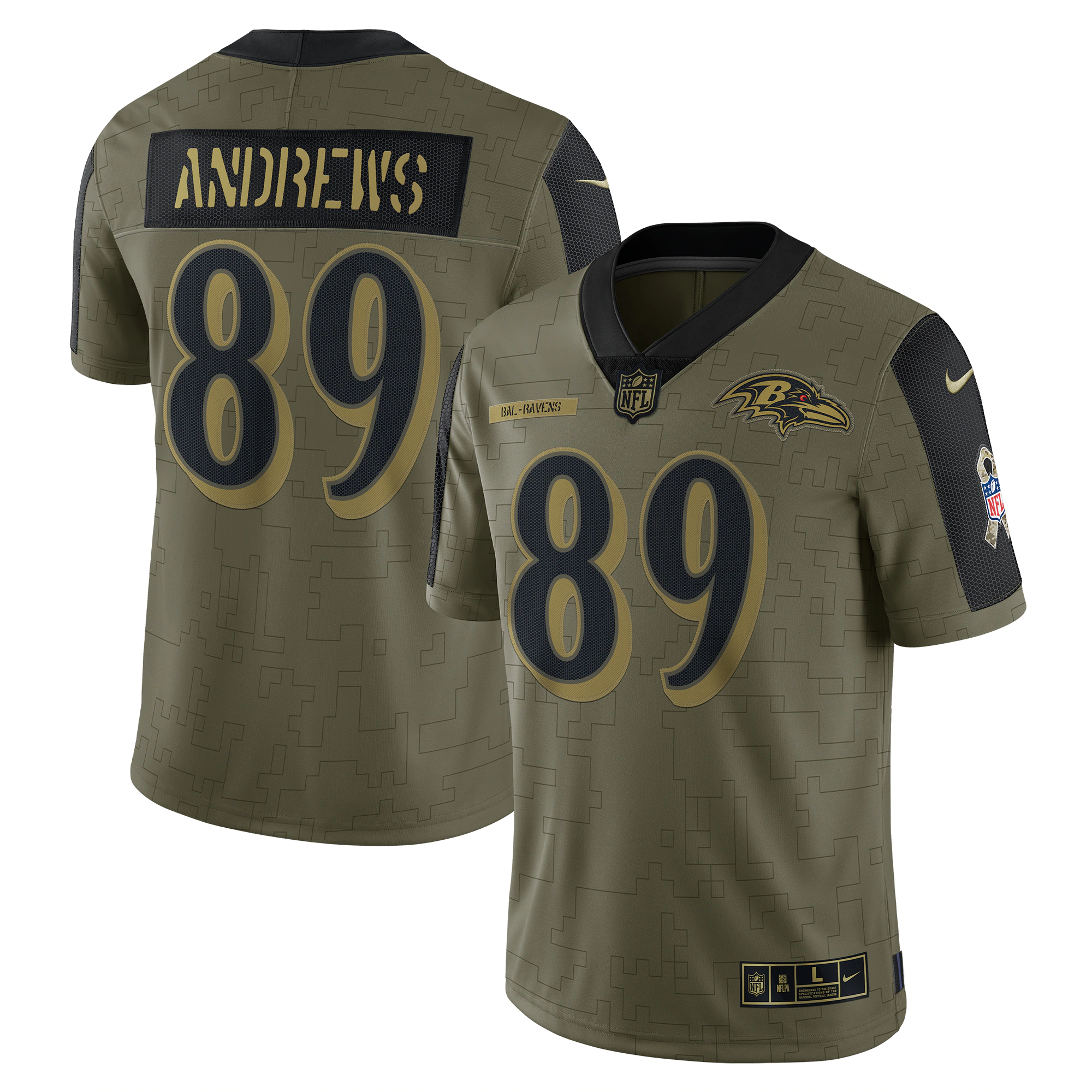 Men's Baltimore Ravens Mark Andrews Nike Olive 2021 Salute To Service Limited Player Jersey