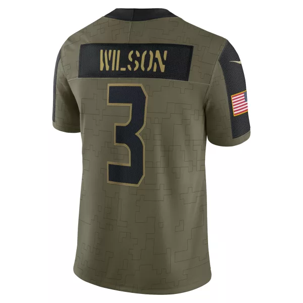 Men's Seattle Seahawks Russell Wilson Nike Olive 2021 Salute To Service Limited Player Jersey