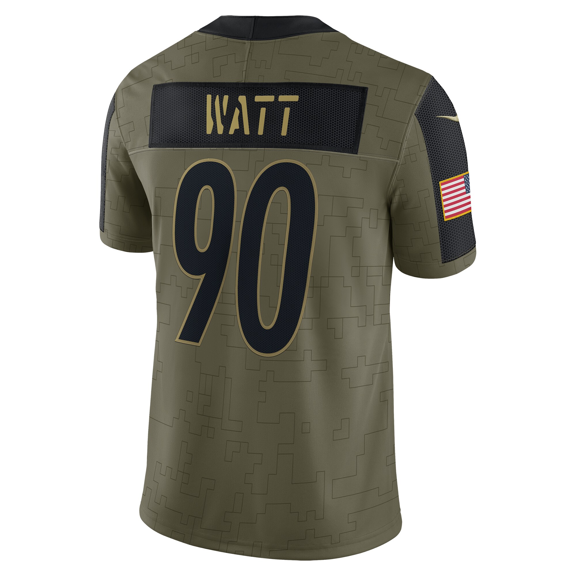 Men's Pittsburgh Steelers T.J. Watt Nike Olive 2021 Salute To Service Limited Player Jersey