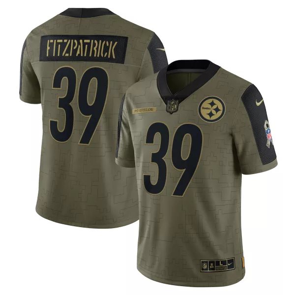 Men's Pittsburgh Steelers Minkah Fitzpatrick Nike Olive 2021 Salute To Service Limited Player Jersey