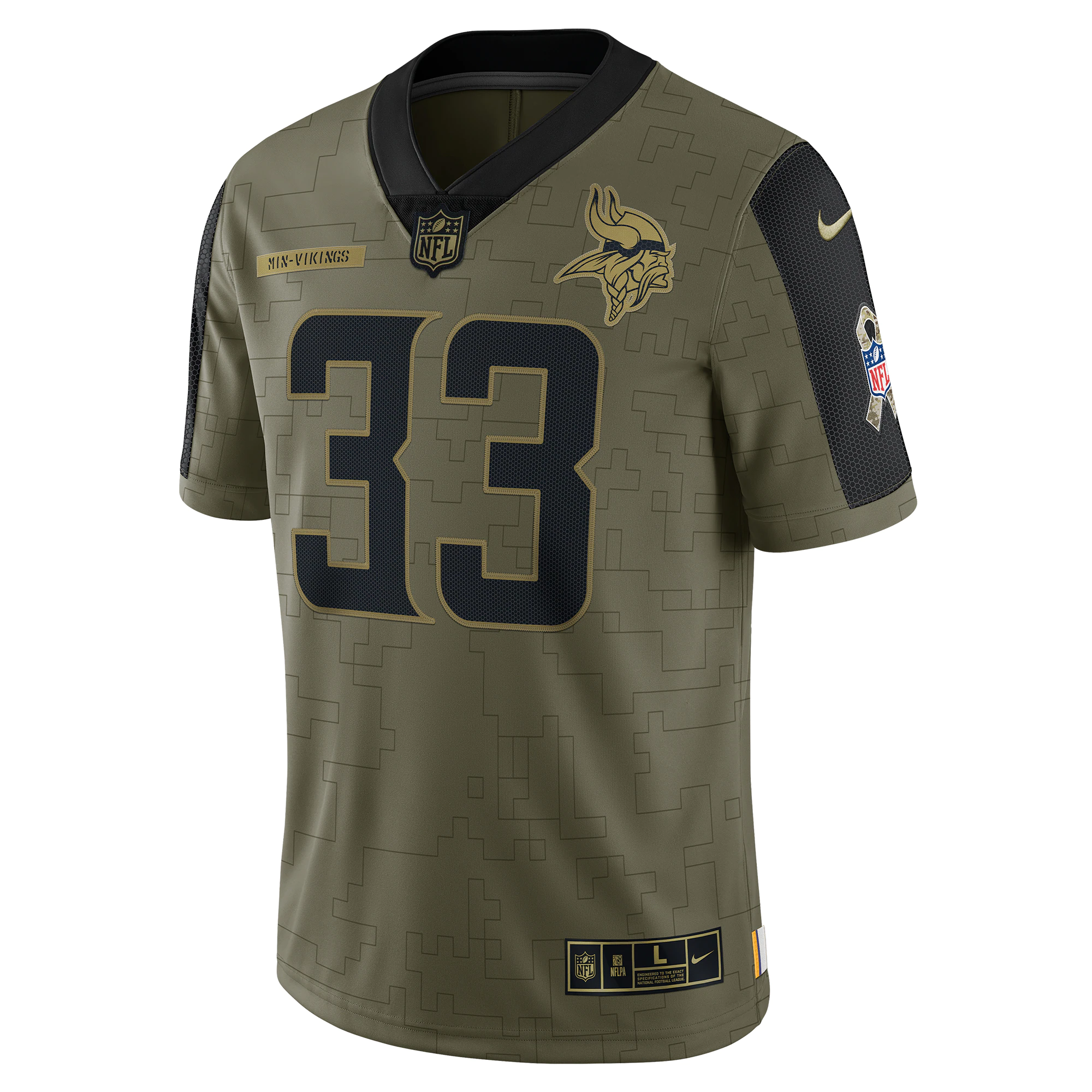 Men's Minnesota Vikings Dalvin Cook Nike Olive 2021 Salute To Service Limited Player Jersey