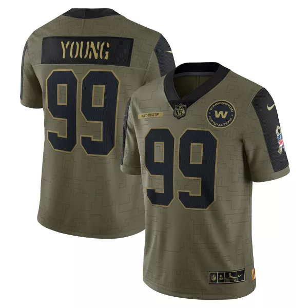 Men's Washington Football Team Chase Young Nike Olive 2021 Salute To ...