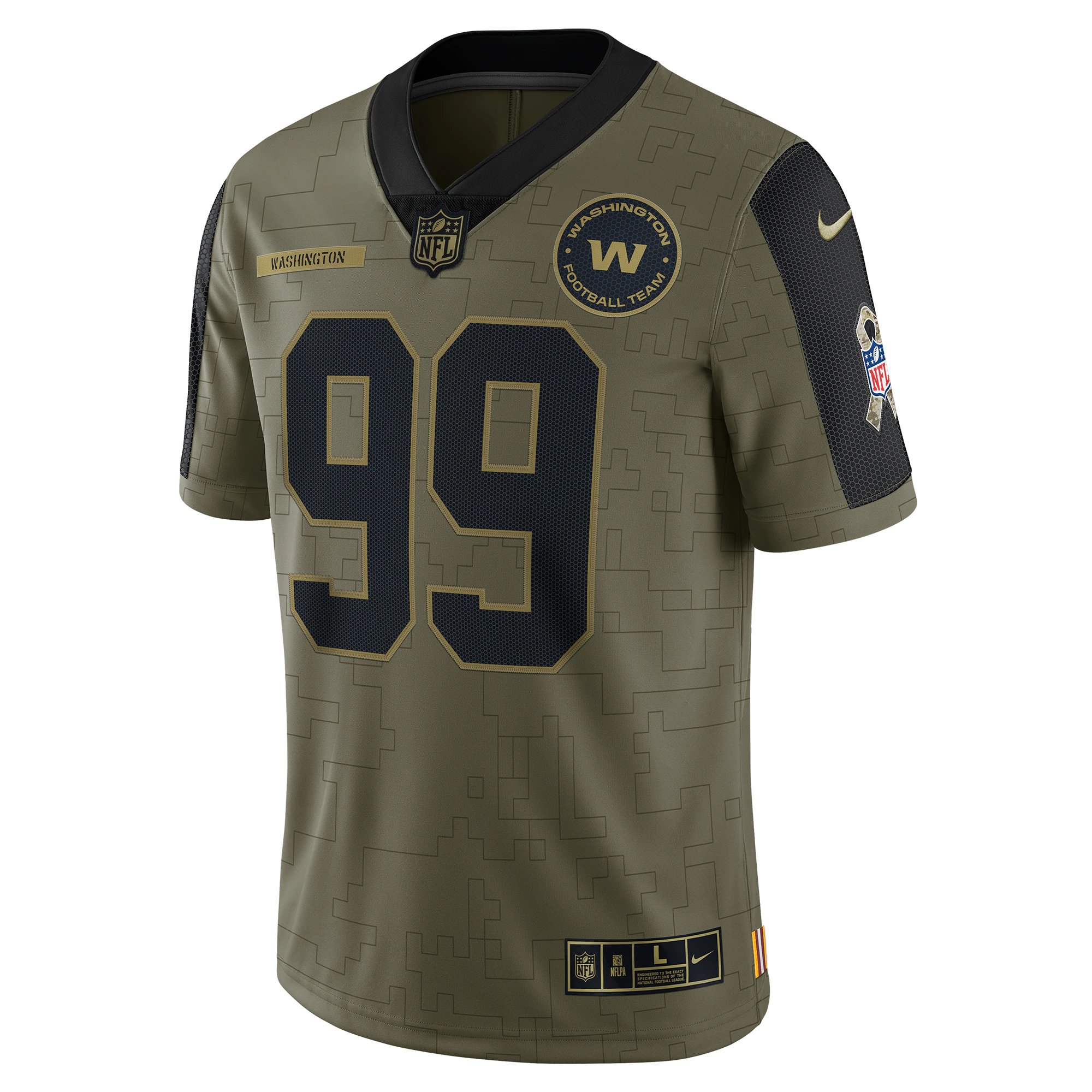 Men's Washington Football Team Chase Young Nike Olive 2021 Salute To Service Limited Player Jersey