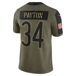 Men's Chicago Bears Walter Payton Nike Olive 2021 Salute To Service Retired Player Limited Jersey