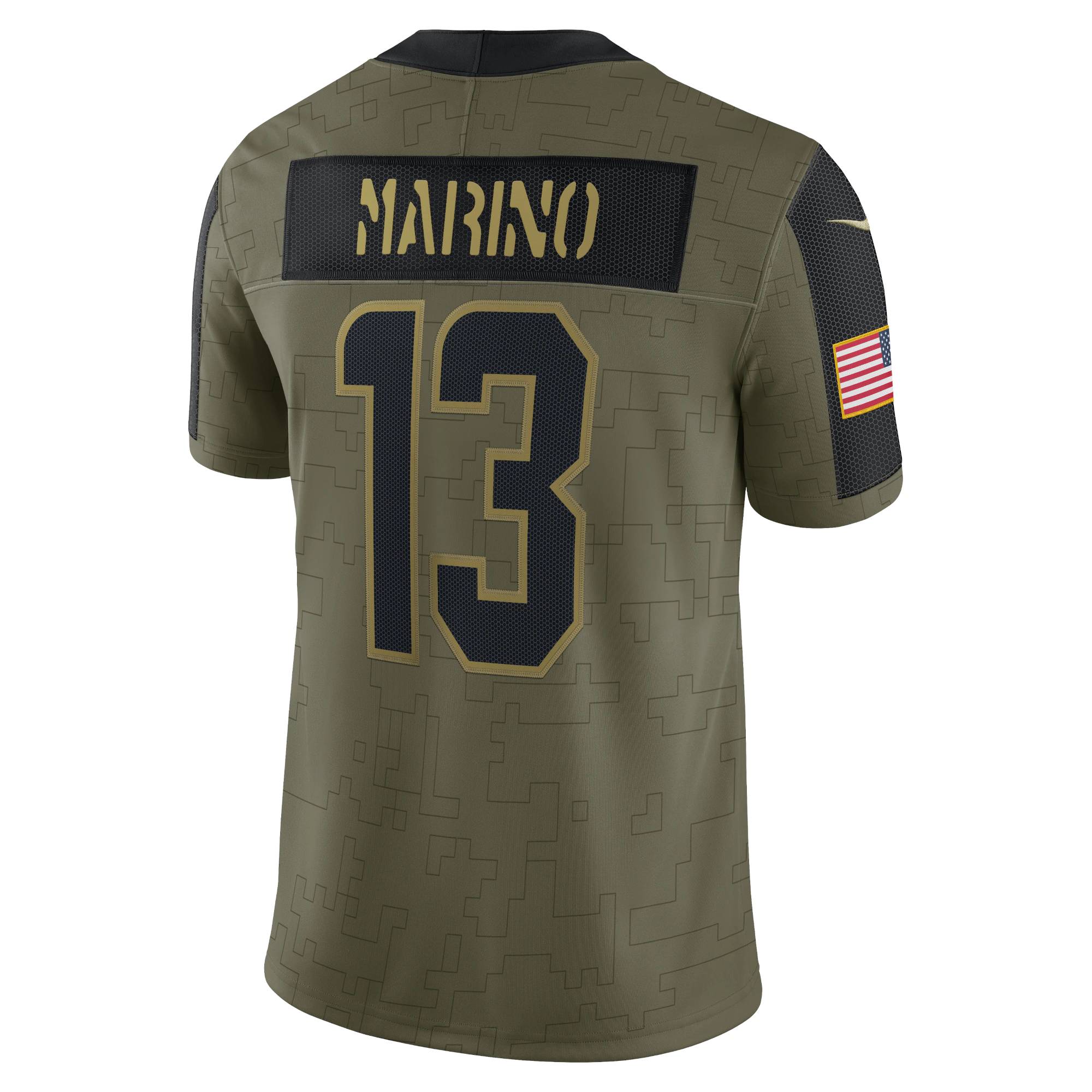 Men's Miami Dolphins Dan Marino Nike Olive 2021 Salute To Service Retired Player Limited Jersey
