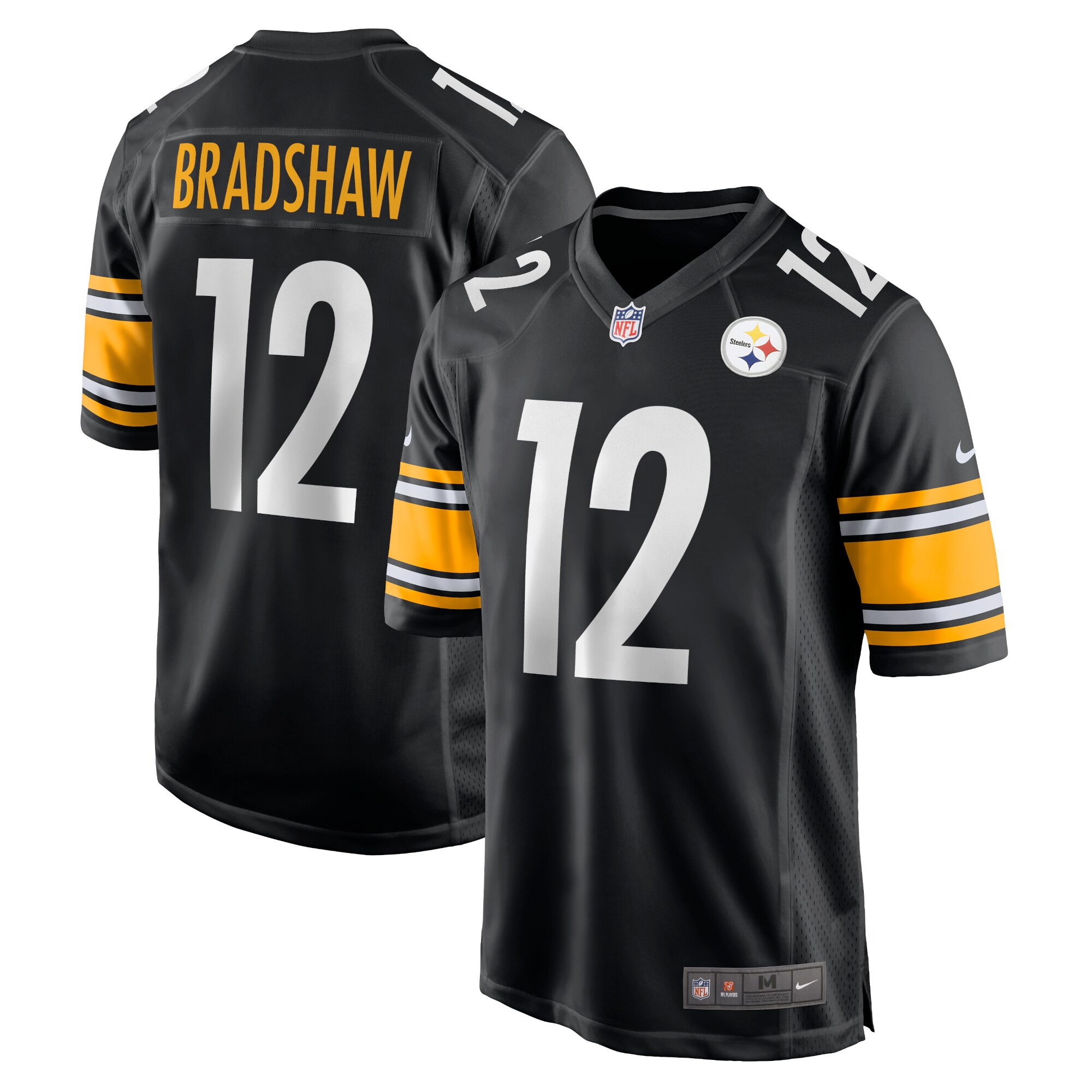 Men's Pittsburgh Steelers Terry Bradshaw Nike Black Retired Player Game Jersey
