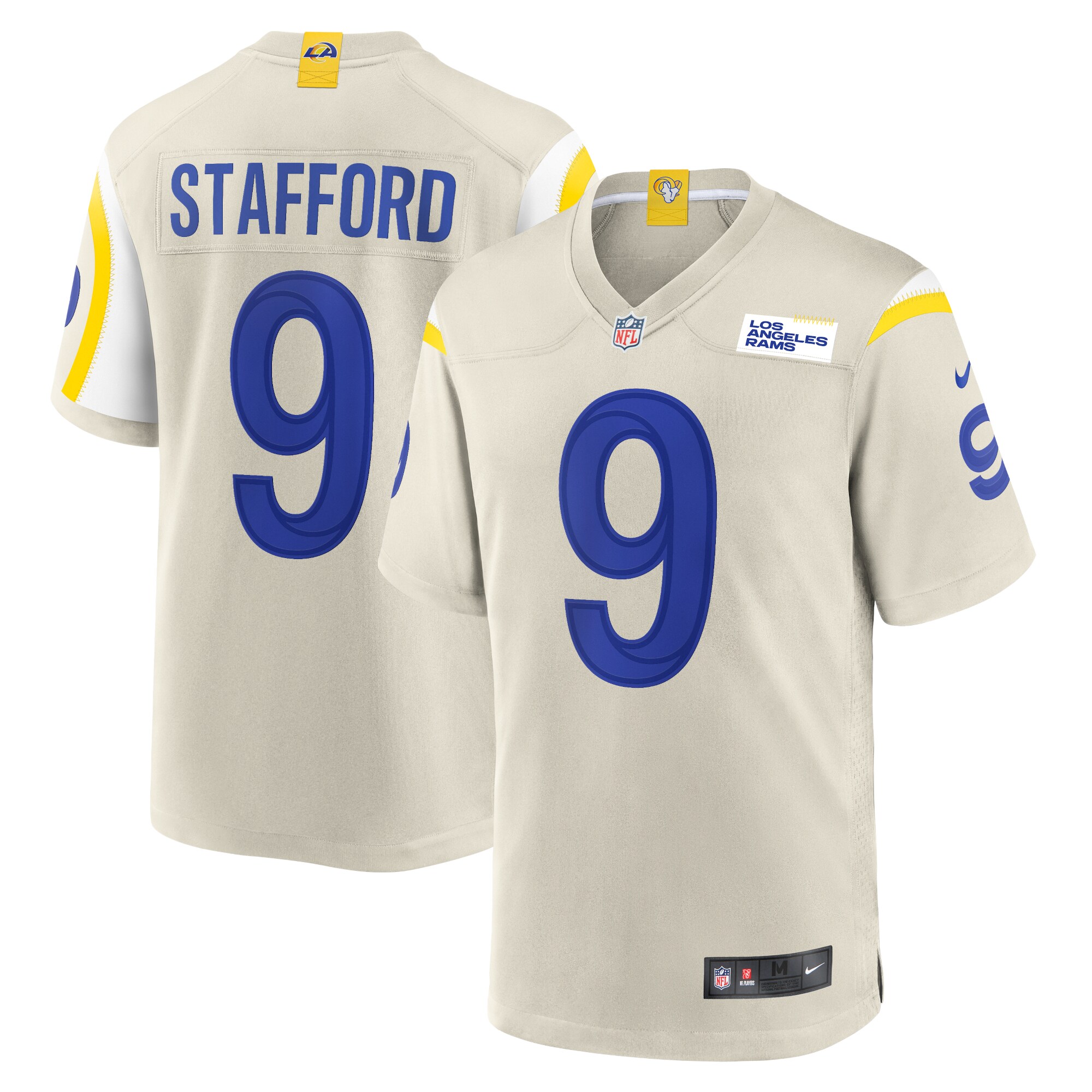 Men's Los Angeles Rams Matthew Stafford Nike Bone Player Game Jersey