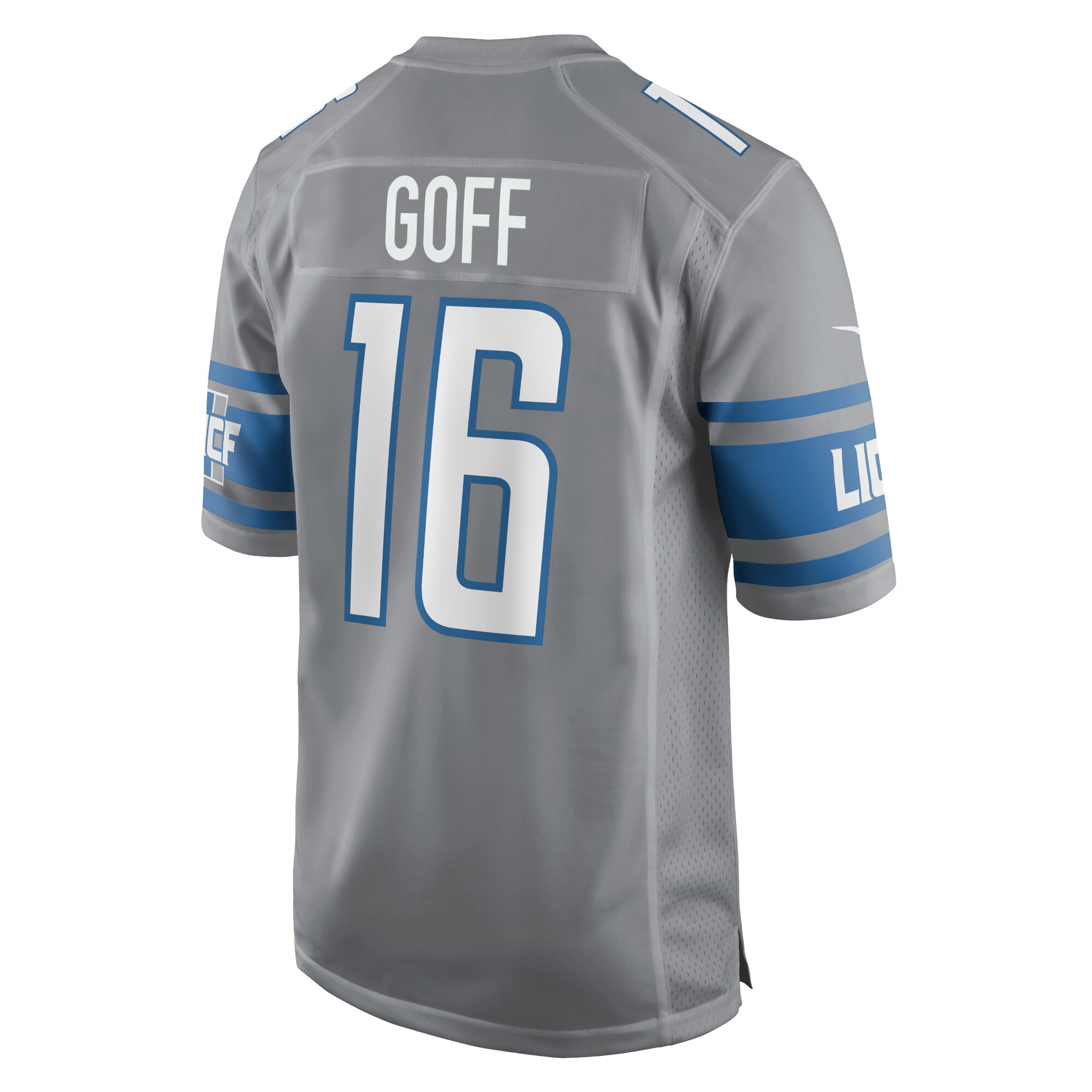 Men's Detroit Lions Jared Goff Nike Silver Game Jersey