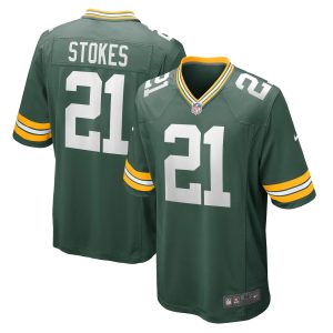 Men's Green Bay Packers Eric Stokes Nike Green 2021 NFL Draft First Round Pick Game Jersey