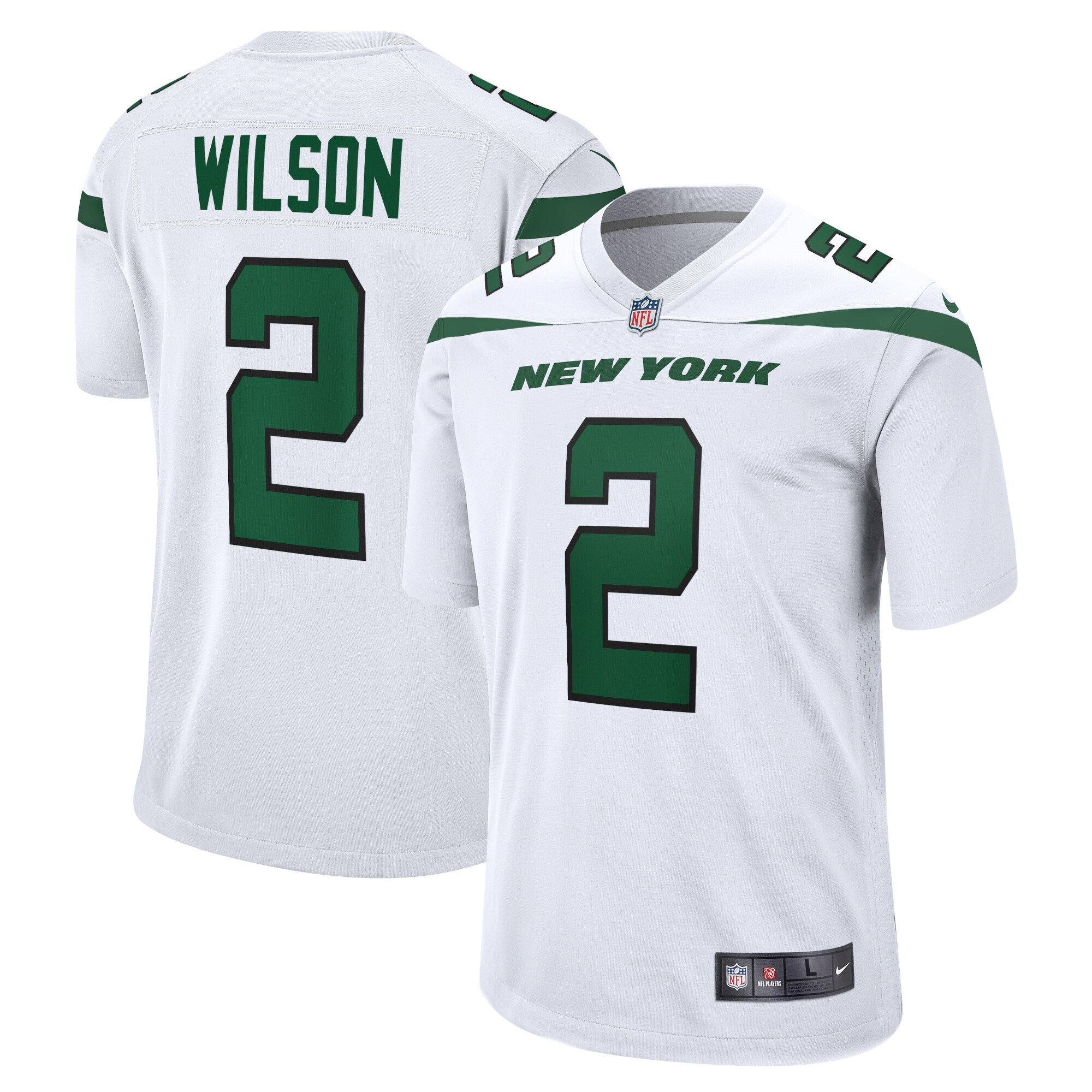 Men's New York Jets Zach Wilson Nike White 2021 NFL Draft First Round Pick Game Jersey