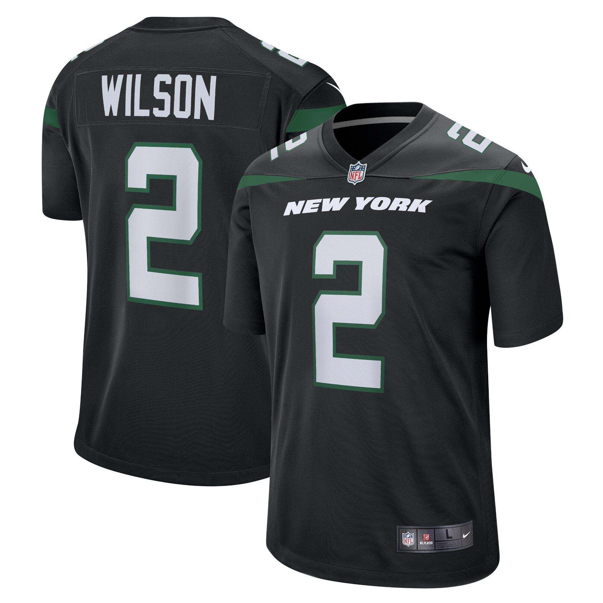 Men's New York Jets Zach Wilson Nike Black Alternate 2021 NFL Draft First Round Pick Game Jersey