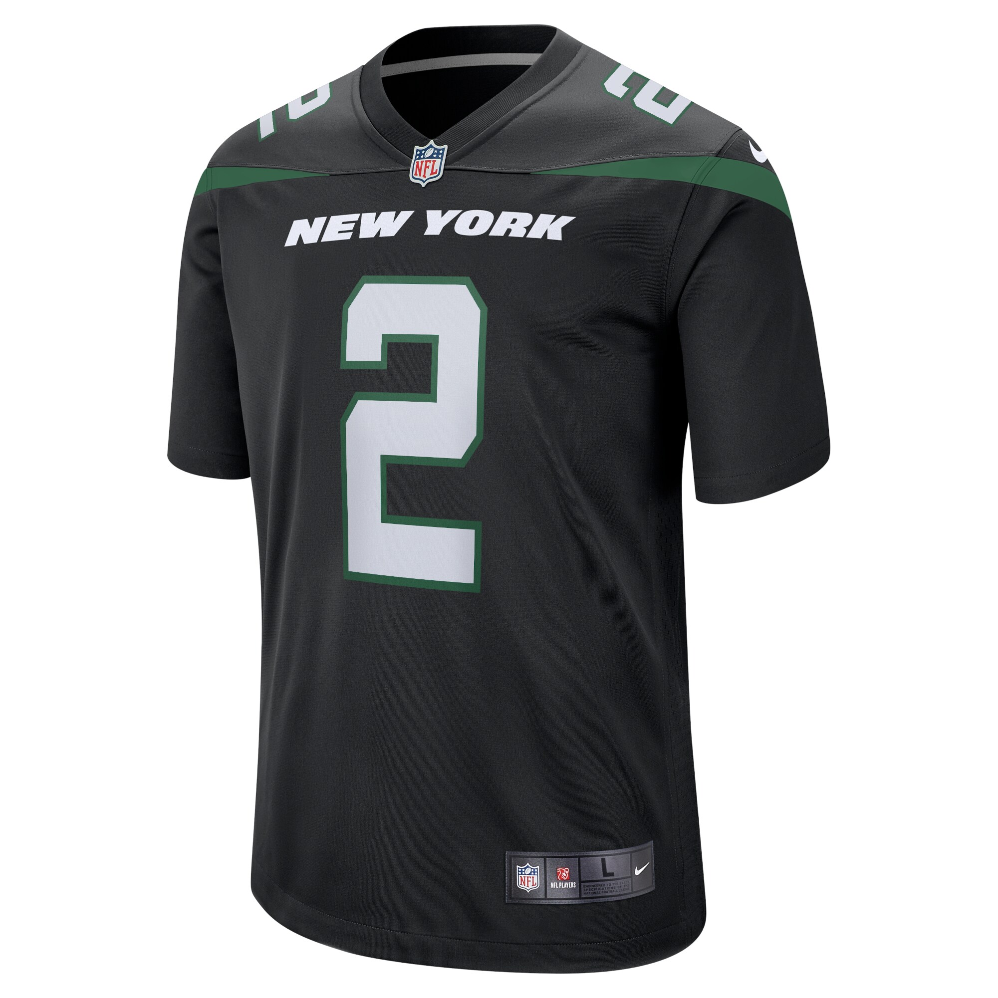 Men's New York Jets Zach Wilson Nike Black Alternate 2021 NFL Draft First Round Pick Game Jersey