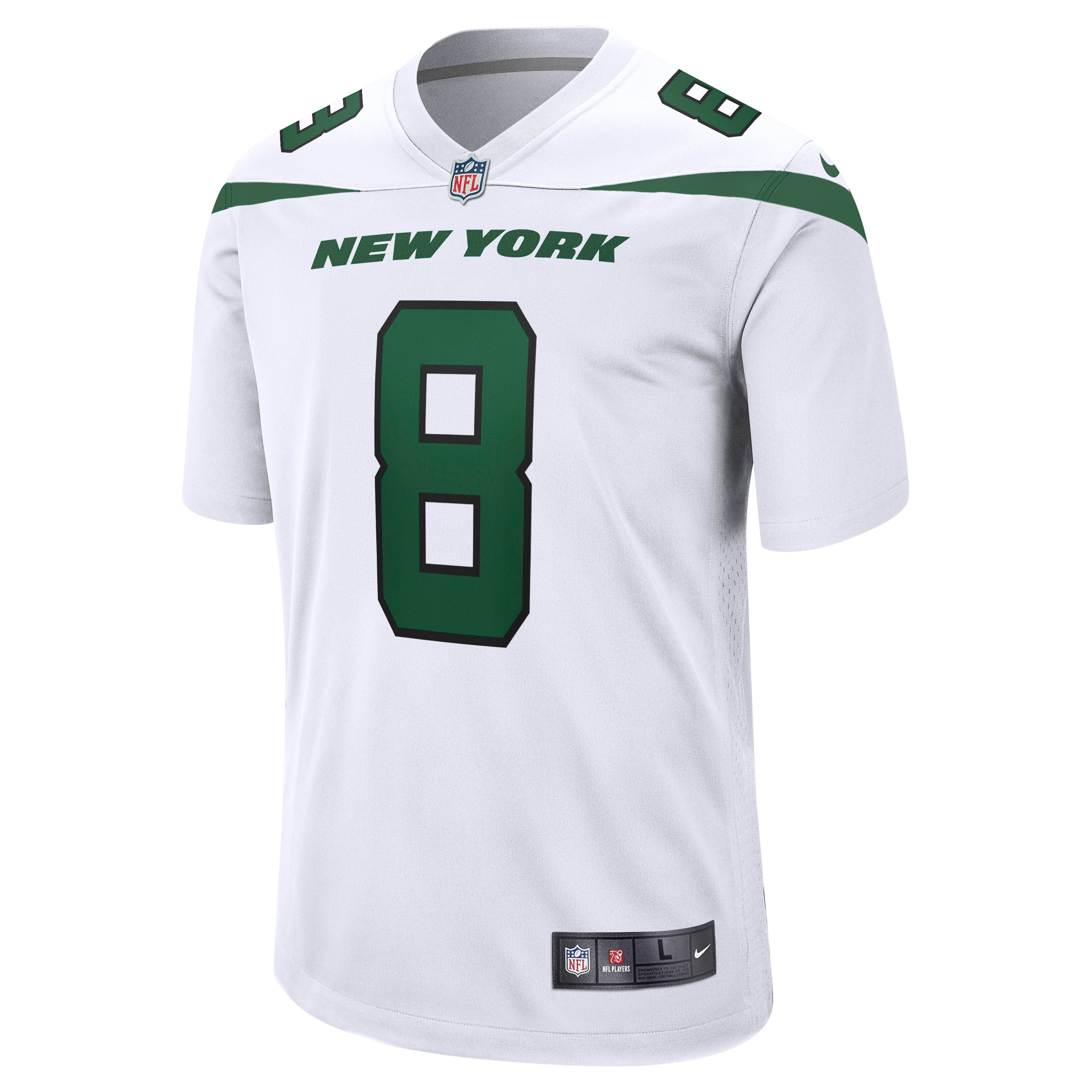 Men's New York Jets Elijah Moore Nike White Game Jersey