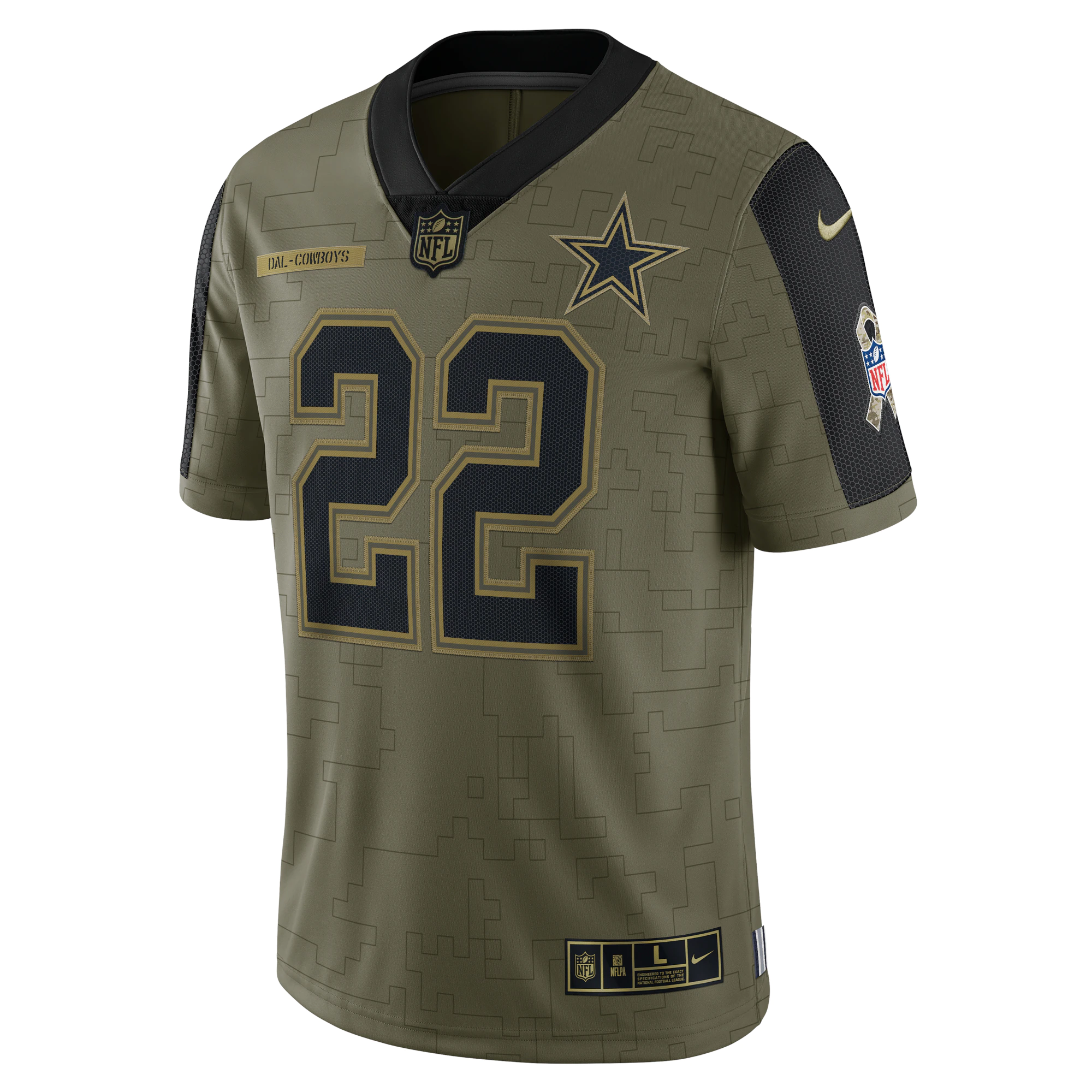 Men's Dallas Cowboys Emmitt Smith Nike Olive 2021 Salute To Service Retired Player Limited Jersey